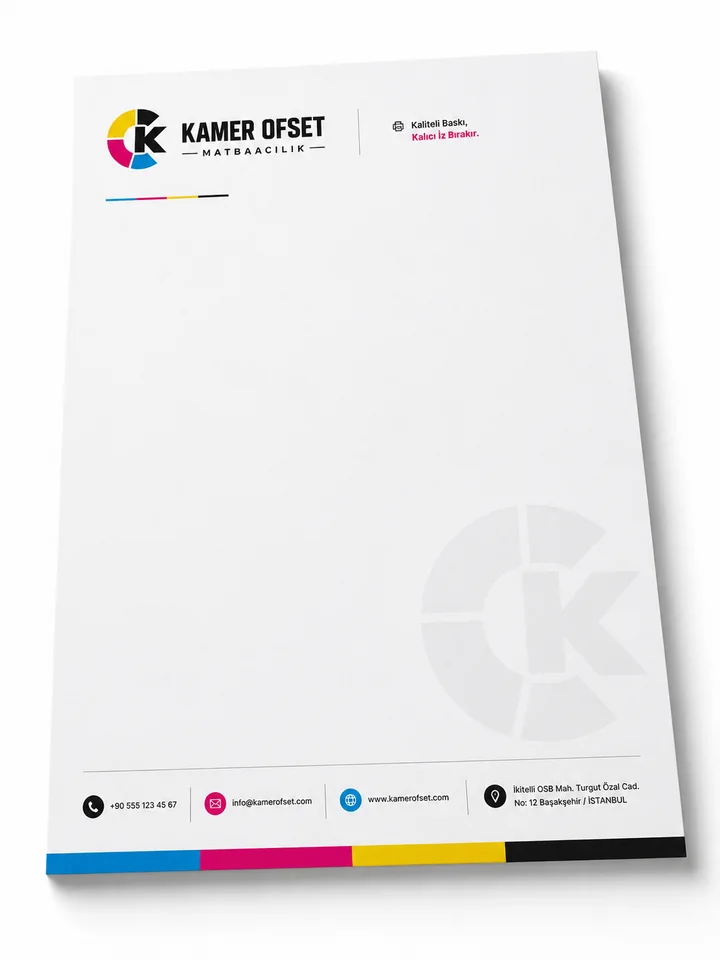 Logo baskılı antetli kâğıt örneği