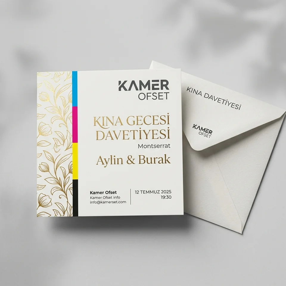 Kına Davetiyesi baskı örneği